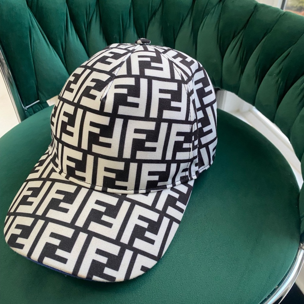 Fendi Monogram Black and White Cap